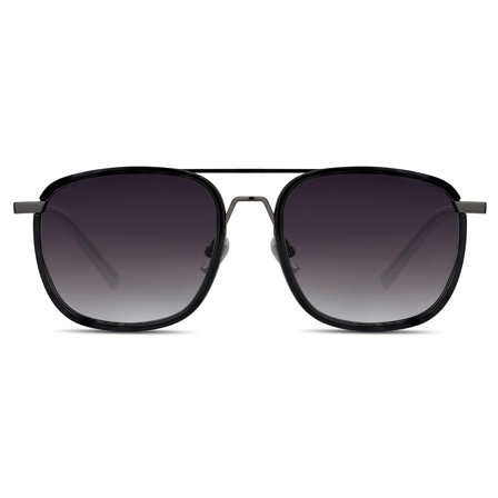 Sorte & Blå Gradient Dobbelt Bro Polariserede Solbriller til mænd - Polariserede solbriller