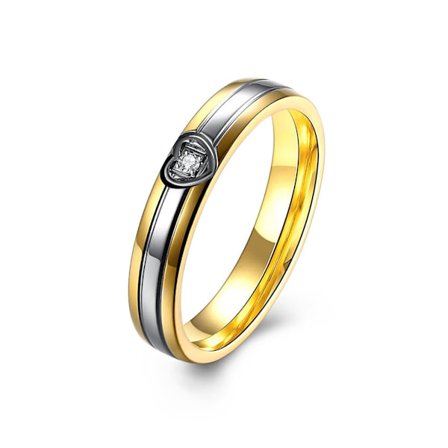 Titan stål ring CZ