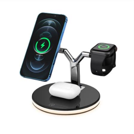 3 i 1 magnetisk snabbladdning trådlös laddare för mobiltelefon/hörlurar/smartwatch laddningsstation