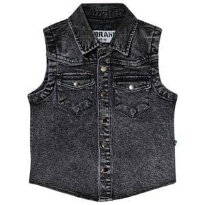 The BRAND Gray Stone Wash Cut Off Denim Vest 92/98 cm - Tops - 92/98 cm - Grey