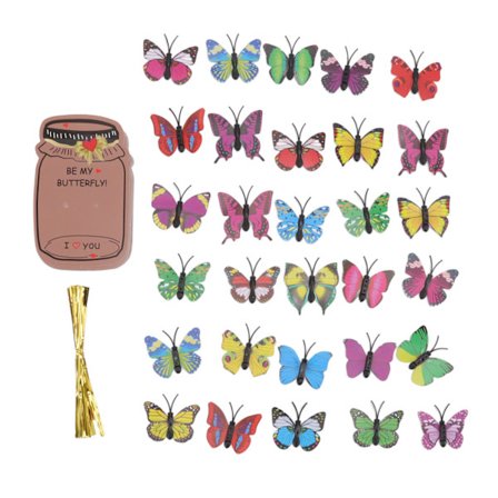 Valentines Day Fargerikt Sommerfugl Gratulasjonskort Sett