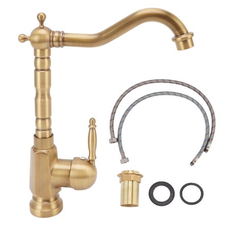 Baderomsvask Kran Europeisk Stil Messing Vintage Kran for Hjem Bad Kjøkken Hotell