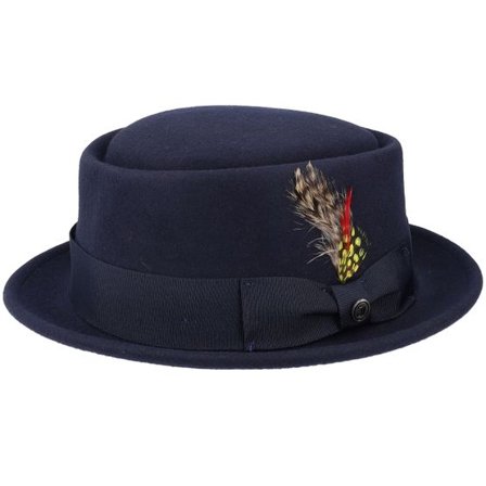 Jaxon & James - Blå porkpie Hatt - Crushable Wool Navy Pork Pie @ Hatstore