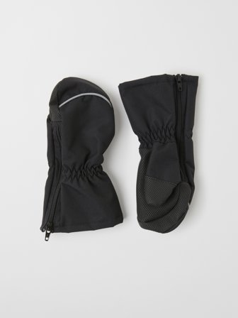 Vindtette skallvotter glidelås - 2 - barneklær - black - Polarn O. Pyret