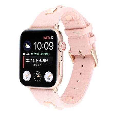 Apple Watch Series 4 40mm ægte læder rose Guld fastener Urrem - Lyserød