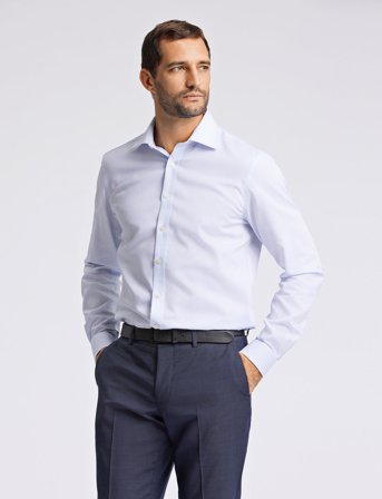 Lindbergh Black Technical Striped Shirt L/S - Blue - XXL