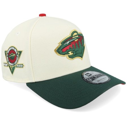 New Era - Minnesota Wild 9FORTY White/Green A-frame Adjustable Adjustable Beige Cap - NHL @ Hatstore