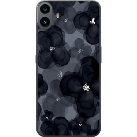 Kompatibelt Mobilskal till Nothing Nothing CMF Phone 1 Abstrakt mörkt blommönster i svartgrå toner med elegant och dramatisk känsla
