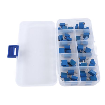 50 st 3296W Potentiometer Justerbar 500 1K 2K 5K 10K 20K 50K 100K 200K 1M Ohm Variabelt Motstånd Potentiometer