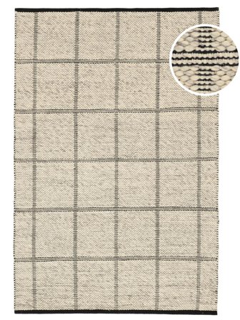 Pieni Lulea Matot - Vaaleanbeige/Musta 140X200 Skandinaaviseen Tyyliin