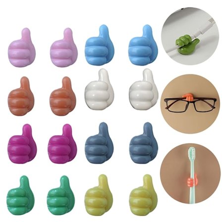 Pakke med 16 skrivebordskabelklips arrangør, selvklebende kabelarrangør