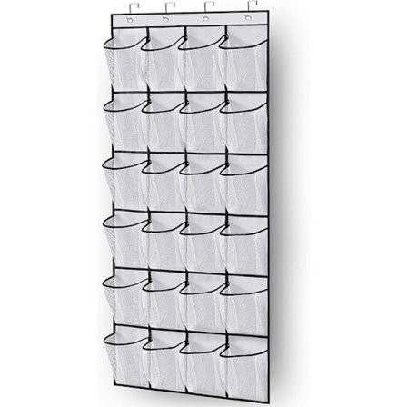 Over døren hængende skostativ hængende opbevaringspose med 24 lommer hængende sko opbevaring multifunktionel hængende arrangør til