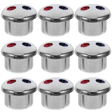 10 stk. etiketter for varmt og kaldt vann, temperaturindikator, knapper, kranhåndtak, indeksknapper, markører for varmt og kaldt vann for kjøkkenkran 