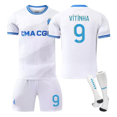 23-24 Marseille hem ny fotbollsuniform barns student träningsdräkt jersey sportkläder NO.9 VITINHA M