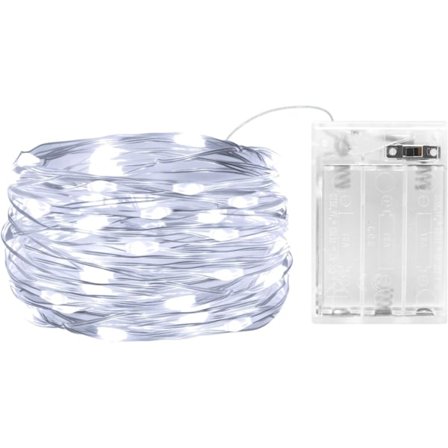 LED Lyslenke, 3M 30 LED Batteridrevet LED Lyslenke Vanntett for Utendørs Hage Innendørs Bryllupsfest Jul (Kald Hvit)