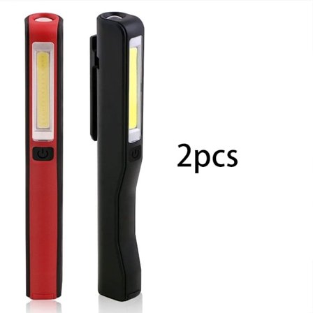 Oppladbar LED arbeidslampe, 2 stk 350 lumen COB mekanikerlampe