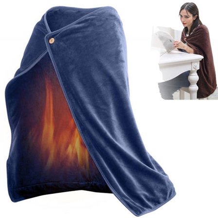 ING Elektrisk tæppe - 100x70cm - Varmt tæppe - Marineblå