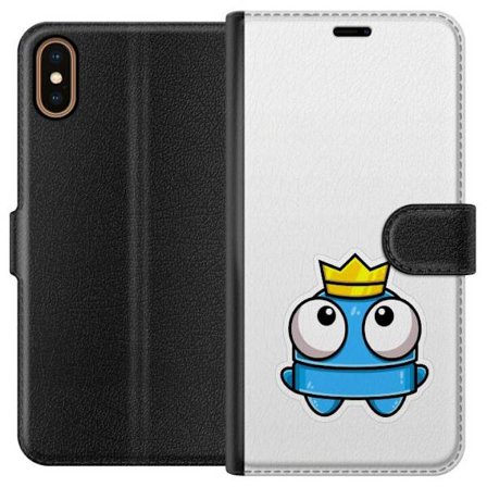 Kompatibel Tegnebogsetui til Apple Apple iPhone X Blå tegnet figur med krone og store øjne i legende kongelig stil