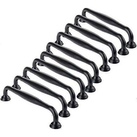 10 stk. svarte skaphåndtak - svarte kjøkkenhåndtak dørhåndtak skuff soverom senteravstand 96mm, Håndtak for garderober [DB]