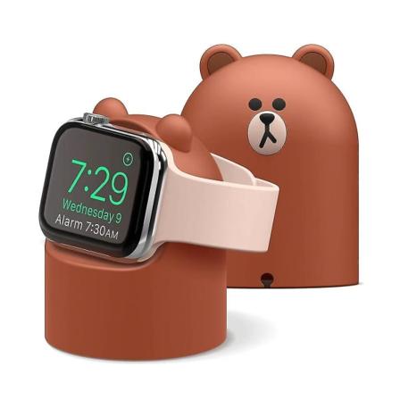 Apple Watch-stativ i silikon, ladestasjonholder, tilbehørsadaptere ikke inkludert - bjørn