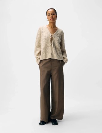 Object Objflora Re L/S Knit Cardigan Noos - Grey - L