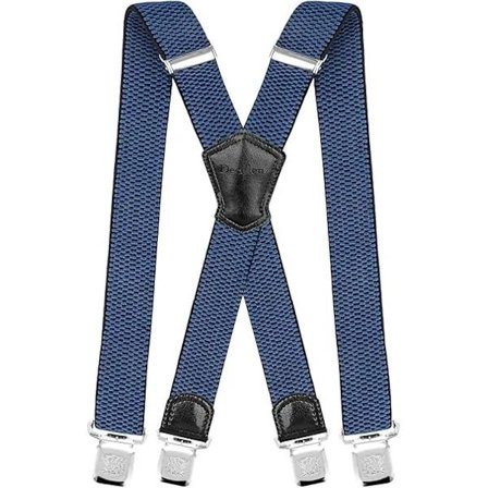 Seler med ekstra sterke metallspenner 4 cm brede Kraftige seler One Size Passer alle menn og kvinner Justerbare og elastiske X-form (blå)-FA-