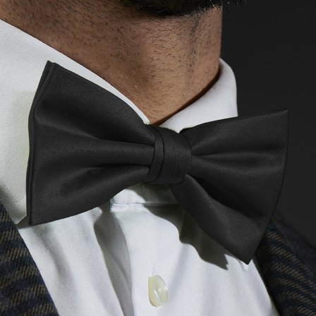 Noeud papillon noir de noir pour hommes - Noeuds papillon pré-noués