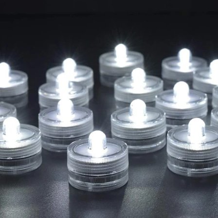 LED-lys Tealights Flammefrit Vandtæt Batteridrevet Undervandslys