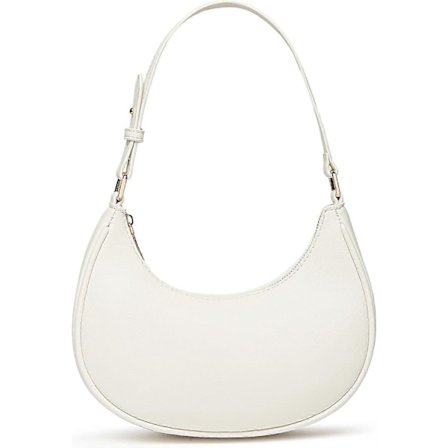 Retro Klassinen Hobo Clutch Olkalaukku Käsilaukku Vetoketjulla Naisille valkoinen