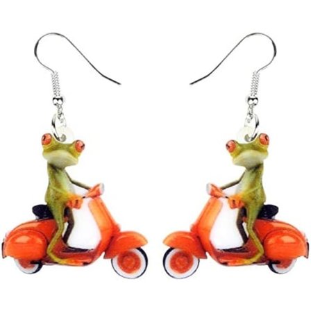 Søte Rare Akryl Frosk Øredobber Dingler Morsomme Dyr Smykker for Kvinner Tilbehør Charms