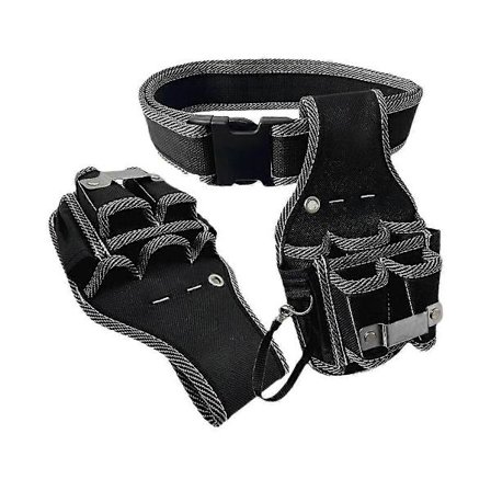 Værktøjstaske i Canvas Tømrer Lille Sort Oxfordstof Elektriker Taske Værktøjsbælte Banmo