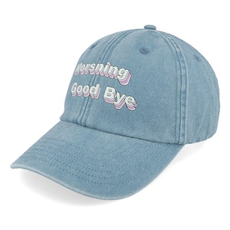 Scenes - Blå unconstructed Keps - Morsning Good Bye Denim Blue Dad Cap @ Hatstore