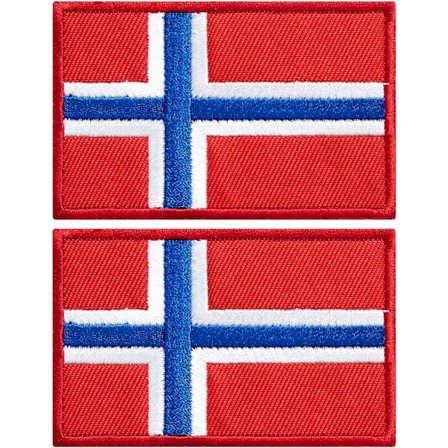 2 stk. Norge flag patches Norge flag broderede patches norske flag militær taktisk patch