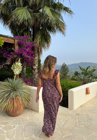 BUBBLEROOM-Frill Maxi Dress-L