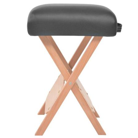 Vidaxl Hopfällbar Massagepall Med 12 Cm Tjock Sits Svart Svart