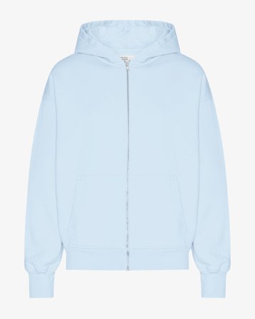 Organic Oversized Zip Hood - Polar Blue