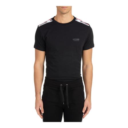 Moschino men's short sleeve t-shirt crew neckline jumper , Zwart , Heren , Maat: L