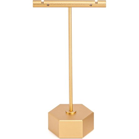 Metal Øreringeholder Display Hexagonbase Øreringe T-Bar Display Halskæde Armbånd Ring Ørestikker Smykke Displayholder til Sælgere Fotografering og 