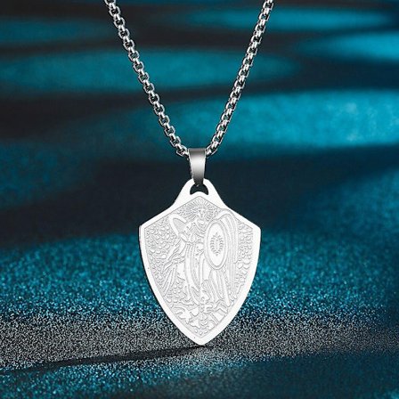 Sankt Georg Hängehalsband för Män Kvinnor Krigare St Georg S Draken Totem Medaljong Charm Halskedja Amulet Smycken-WELLNGS