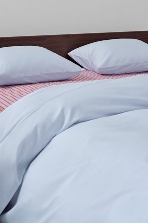 Jotex - Satin Dynetrekksett i Sateng Dobbeltseng Økologisk Isblå - ZACK - Kjøp Dobbeltseng hos Jotex