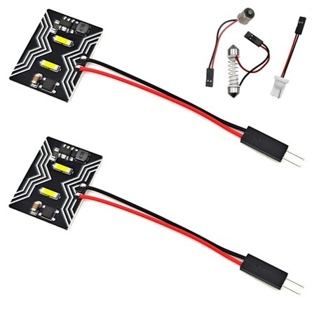 2 st Panel 2 LED 12V W5W, T10, C5W, SV8.5, BA9S, T4W CANBUS 950lm vit stark