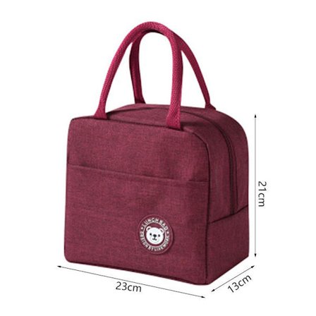 Isolert lunsjpose, liten lunsjboks, vanntett isolert mini lunsjpose, vanntett aluminiumsfolie lunsjpose (rød)