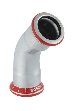 Geberit 1550938 Taivutettu putki 45°, 2-holkkinen 42 x 42 mm, Asennus