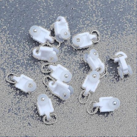 Gardin Glider Krog Skinne Slide Gardin Stille Hjul Rulle Krog Kugle Remskive 50 stk lin