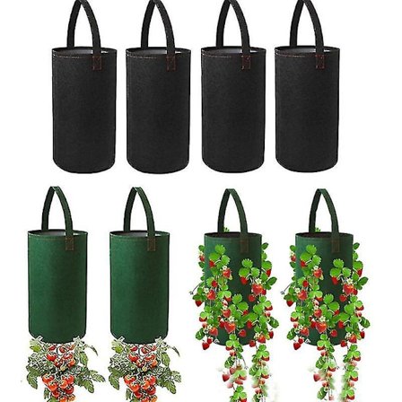 4 st Upp-och-ner-tomatplanteringsväskor för jordgubbar