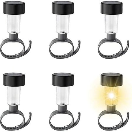 Solcellelamper til overjordisk pool, solcellelamper omkring poolen - 6 solcellelamper til overjordisk pool - Poolindhegning dekor, lysstyrke vandtæt