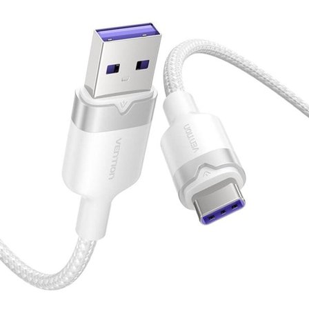 USB 2.0 A till USB-C 6A Vention CTOWF 1M kabel (vit)