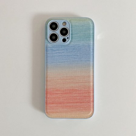 Etui til iPhone 14 Plus ‖Blå linseramme‖ Sommergradient tre farger skinn retro korn