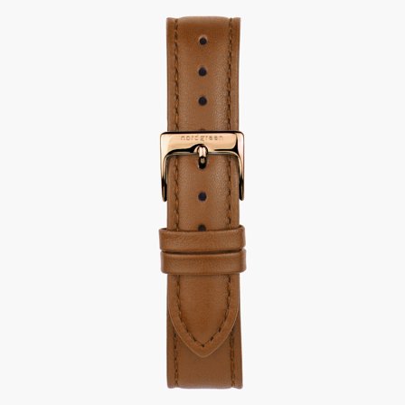 Veganes Lederarmband Braun - Roségold - 40mm/42mm