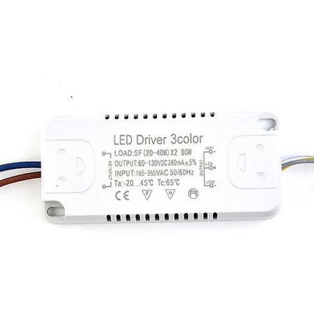 3-Farvet LED Driver 260-280mA Transformer 8-24Wx2 20-40Wx2 30-50Wx2 40-60Wx2 50-70Wx2 Til Loftlampe [DB]
